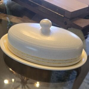 Vintage Franciscan Stoneware Butter Dish In Hacienda Gold